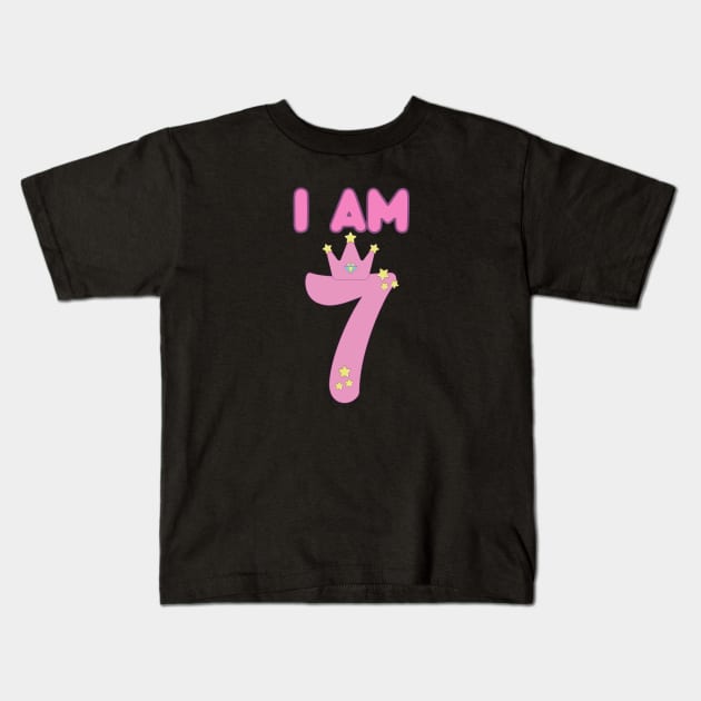 I Am 7 Kids T-Shirt by HobbyAndArt